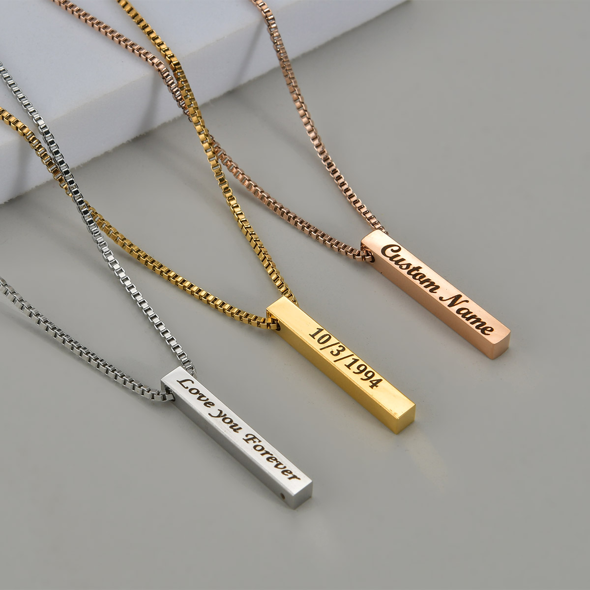 Four Sides Engraving Name Date - Women Accessories Gift Box recension och pris