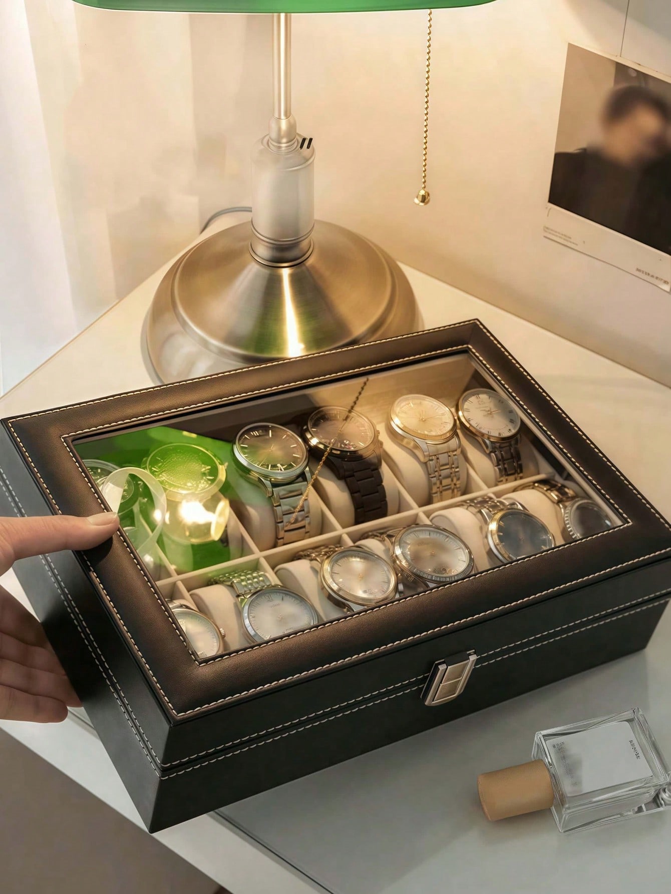 Leather Watch Box with Lock, L - Women Accessories Gift Box recension och pris